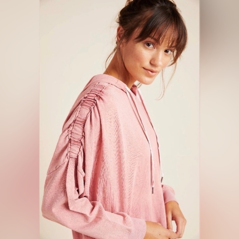 FREE PEOPLE MOVEMENT Cayuga Hooded Tunic Hoodie Sweatshirt Pink Oversized M - Picture 2 of 13